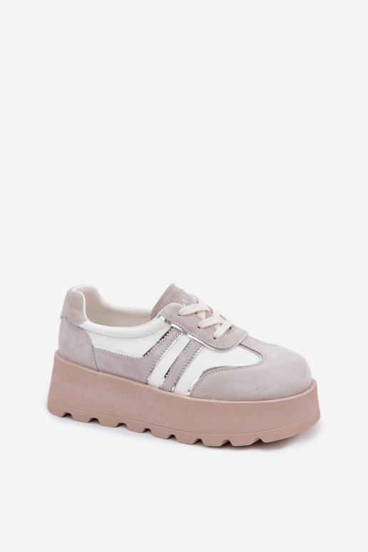 Suede Sneakers on Platform GOE TT2N4052 White