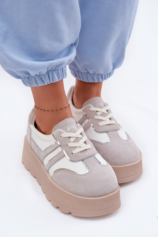 Suede Sneakers on Platform GOE TT2N4052 White
