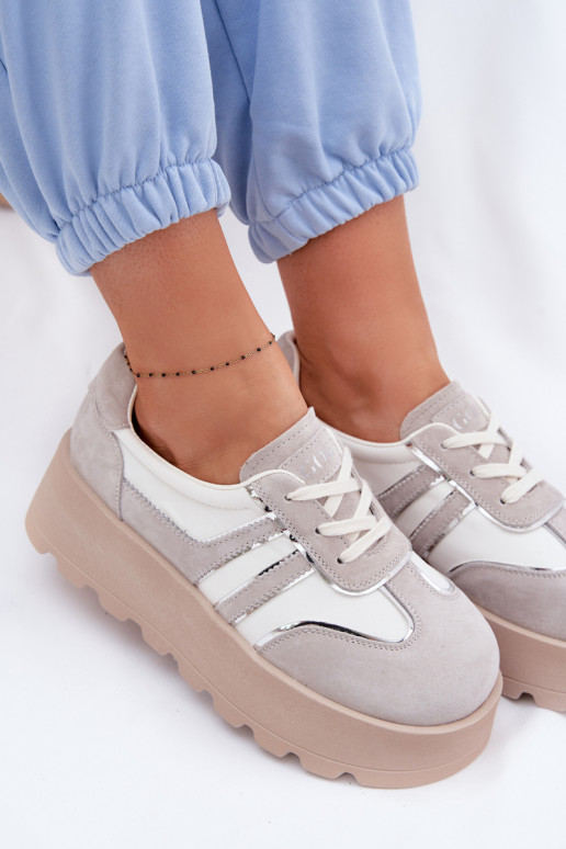 Suede Sneakers on Platform GOE TT2N4052 White