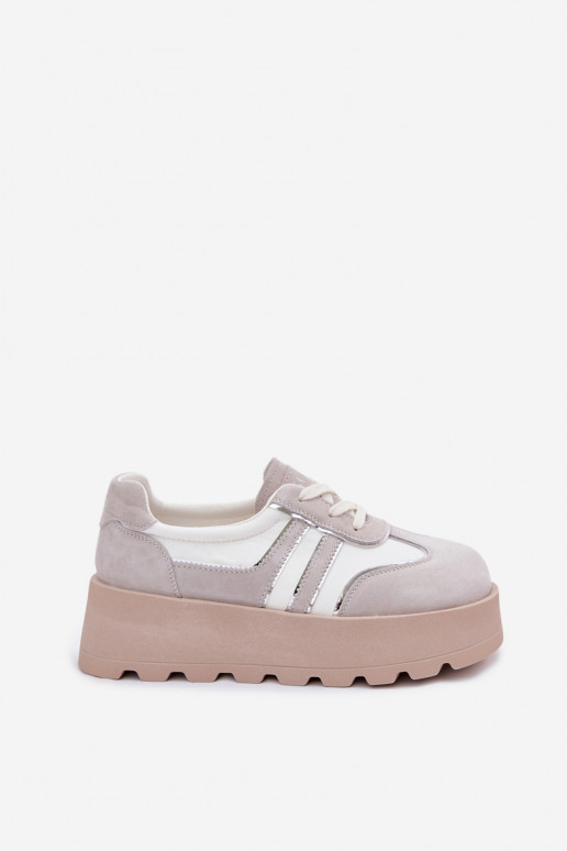 Suede Sneakers on Platform GOE TT2N4052 White