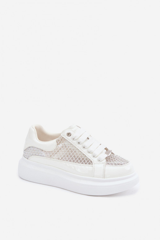 Women's Leather Sneakers With Embellishment GOE TT2N4010 White