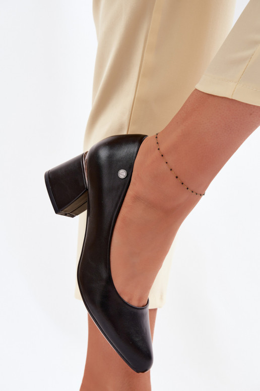 Vinceza Block Heel Shoes 62292 Black