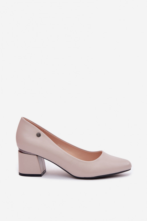 Vinceza Block Heel Shoes 62292 Grey