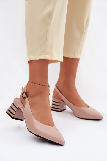 Women's Heeled Sandals Vinceza Beige 2