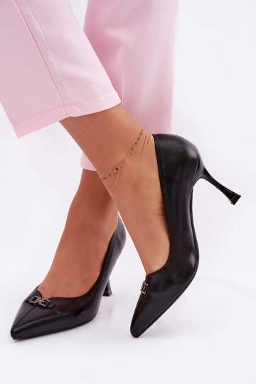 Vinceza 62291 Black Decorative Detail Heels