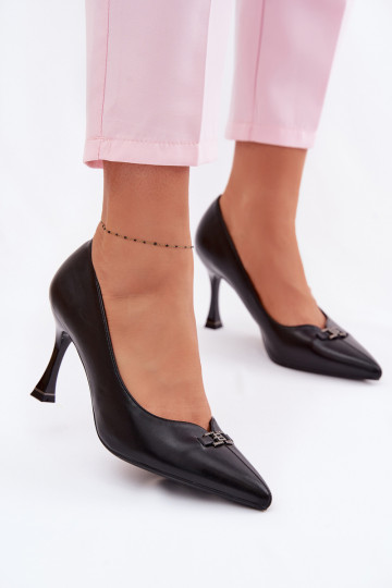 Vinceza 62291 Black Decorative Detail Heels 2