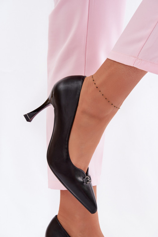 Vinceza 62291 Black Decorative Detail Heels