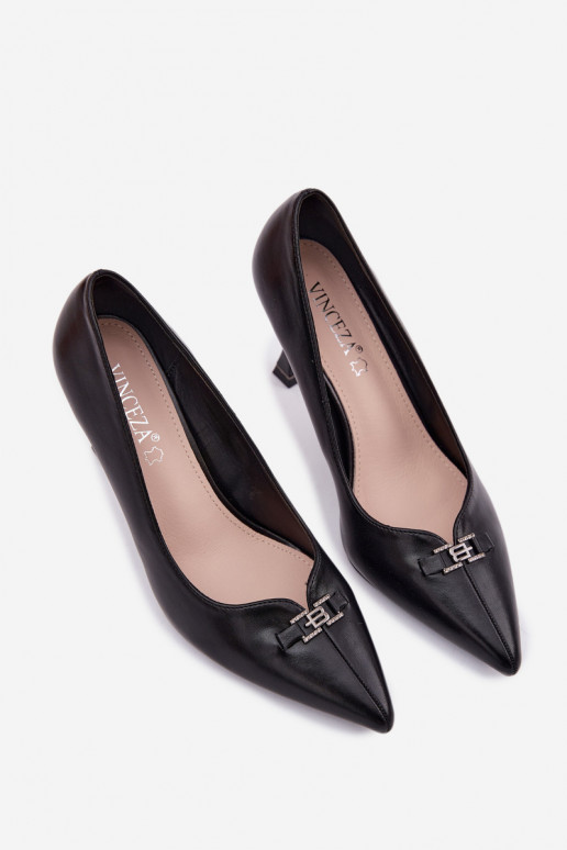 Vinceza 62291 Black Decorative Detail Heels