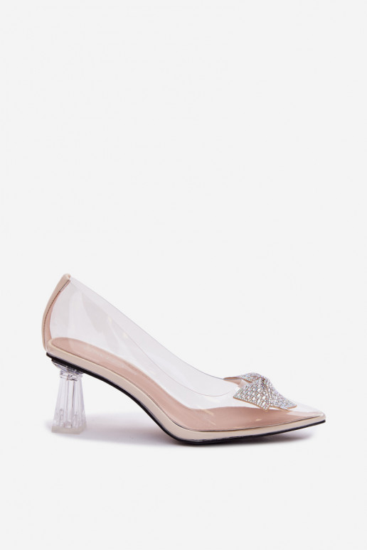 Transparent Heels With Bow Vinceza Beige