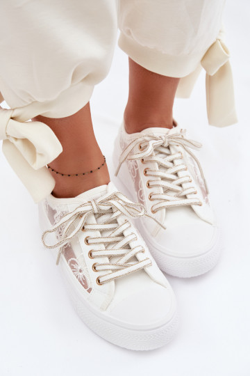 Women's Lace Sneakers On Platform Lee Cooper LCW-26-44-4480 White
