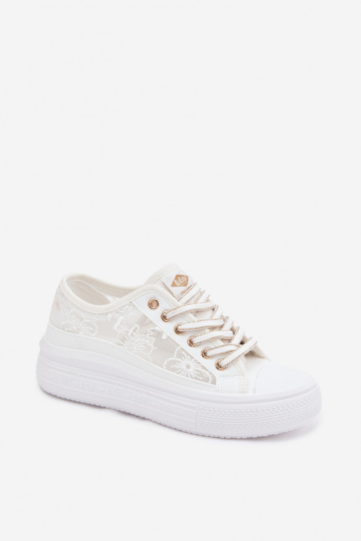 Women's Lace Sneakers On Platform Lee Cooper LCW-26-44-4480 White