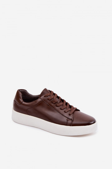 Sneakersy MęskiewithEko Skóry Ciemnobrązowe Velton