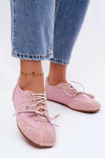 Women's Low Suede Sneakers Big Star TT274600 Pink 2