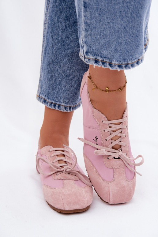 Women's Low Suede Sneakers Big Star TT274600 Pink