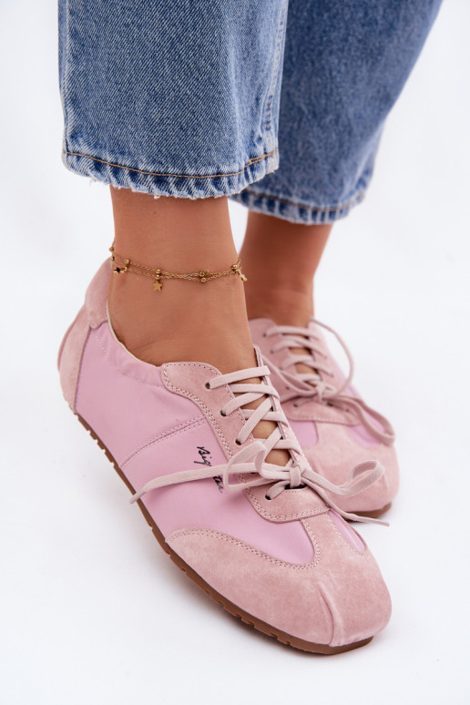 Women's Low Suede Sneakers Big Star TT274600 Pink