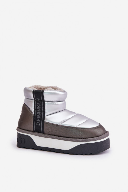 Niskie Śniegowce Na Grubej Podeszwie D.Franklin DFSH371010 Srebrne