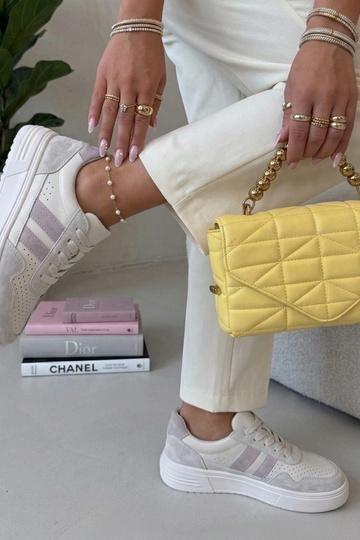 Beżowe Sneakersy Ze Skóry... 2