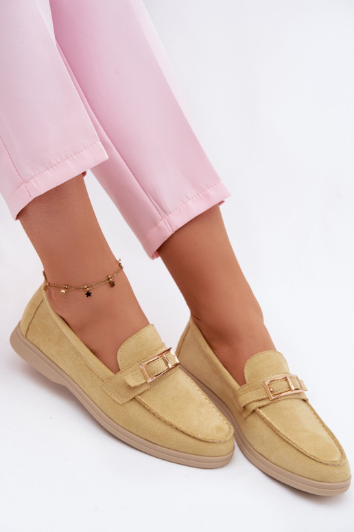 Women's Yellow Loafers With Buckle Belinae