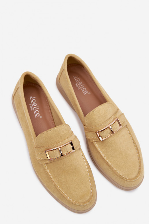 Women's Yellow Loafers With Buckle Belinae
