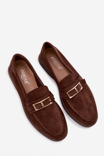 Women's Loafers With Buckle Chocolate Belinae