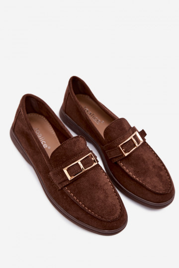 Women's Loafers With Buckle Chocolate Belinae 2