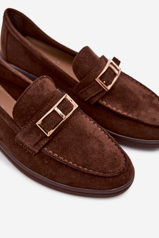 Women's Loafers With Buckle Chocolate Belinae