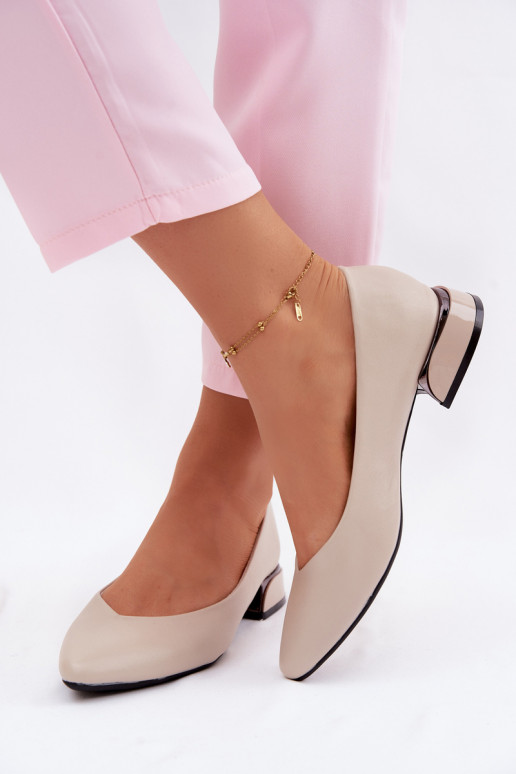 Vinceza Beige Low Heel Flats