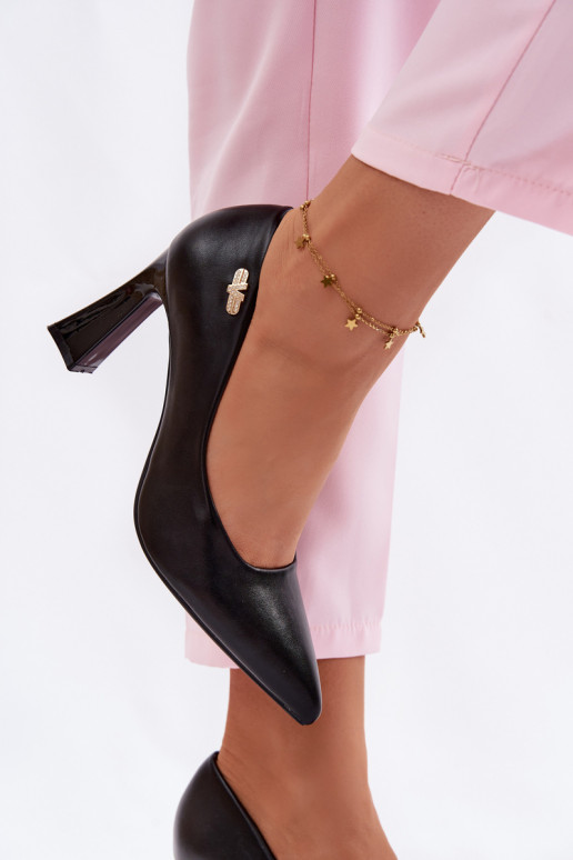 Eleganckie Czółenka Na Obcasie Vinceza 62276 Czarne