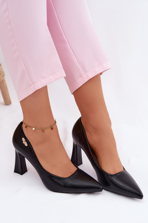 Vinceza Elegant Heeled Shoes 62276 Black