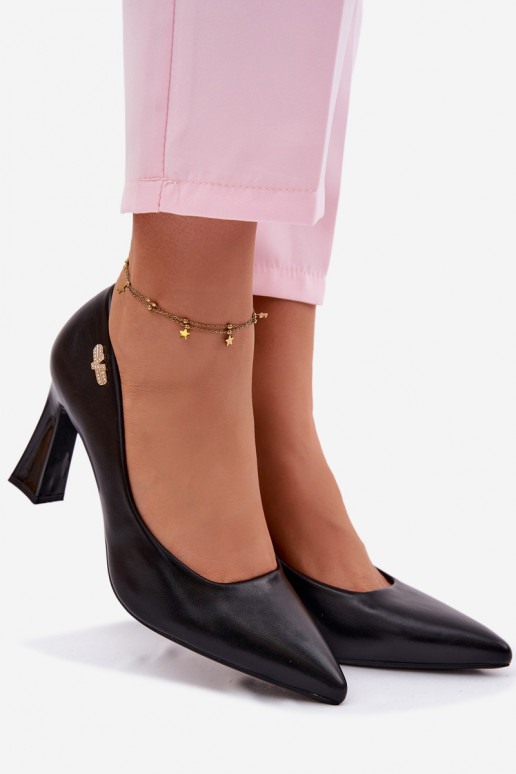 Vinceza Elegant Heeled Shoes 62276 Black