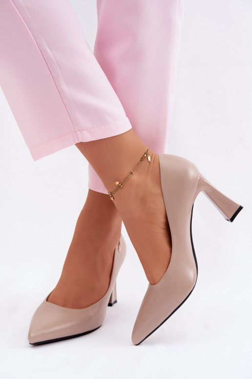 Elegant Heeled Pumps Vinceza 62276 Beige
