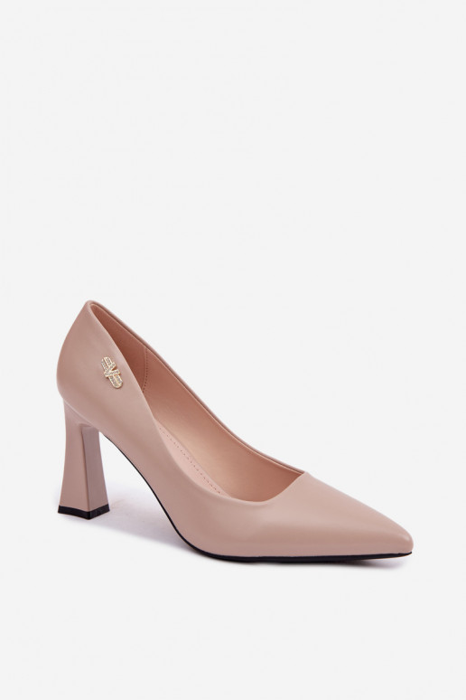 Elegant Heeled Pumps Vinceza 62276 Beige