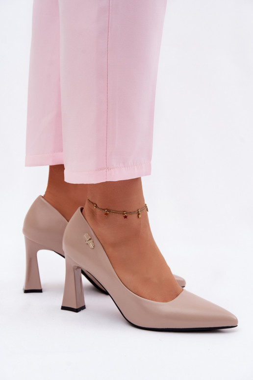 Elegant Heeled Pumps Vinceza 62276 Beige