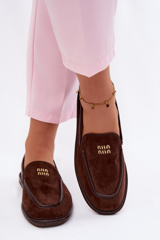 Płaskie Mokasyny DamskiewithLamówką Vinceza 62271 Czekoladowe