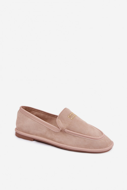 Women's Flat Loafers with Trim Vinceza Beige