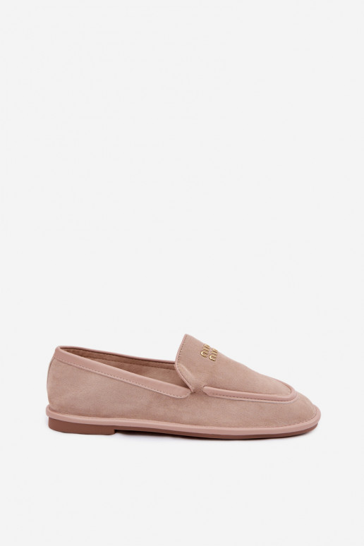 Women's Flat Loafers with Trim Vinceza Beige