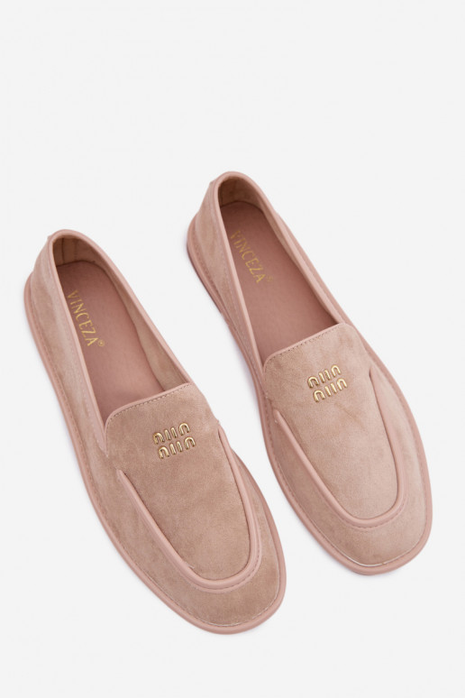 Women's Flat Loafers with Trim Vinceza Beige