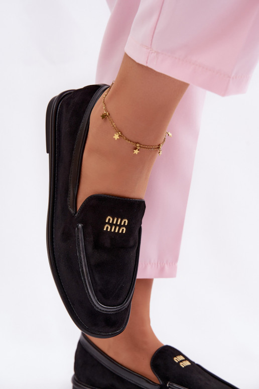 Women's Flat Moccasins Vinceza Black