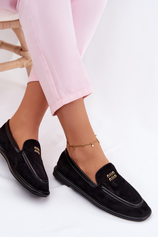 Women's Flat Moccasins Vinceza Black