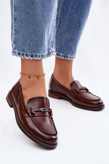 Women's Leather Loafers Vinceza 18132 Brown 2