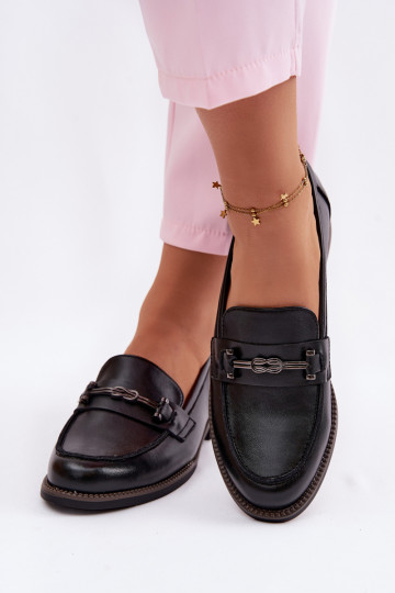 Women's Leather Moccasins Vinceza 18132 Black 2