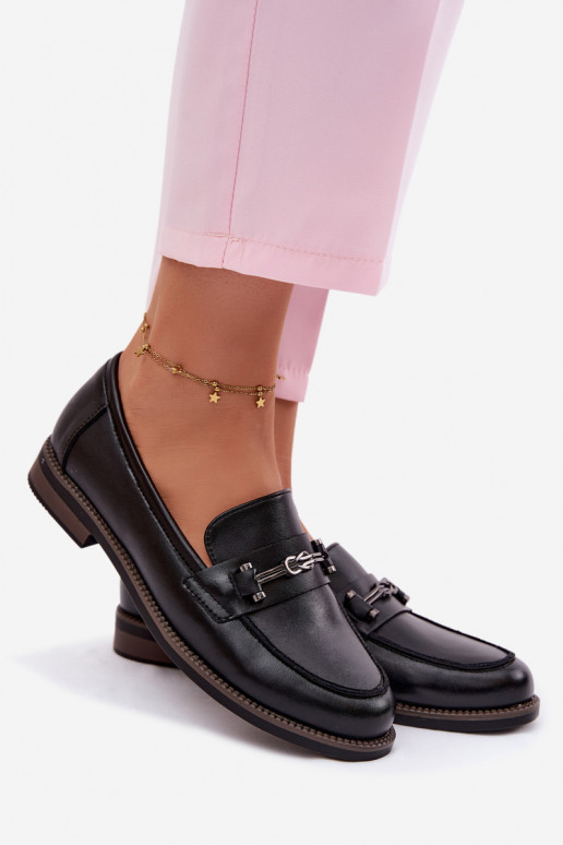 Women's Leather Moccasins Vinceza 18132 Black