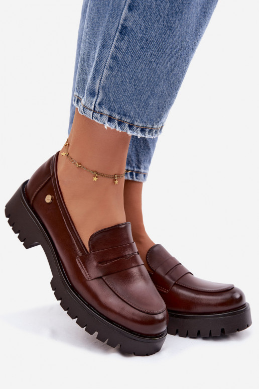 Vinceza Leather Women's Loafers 18125 Brown