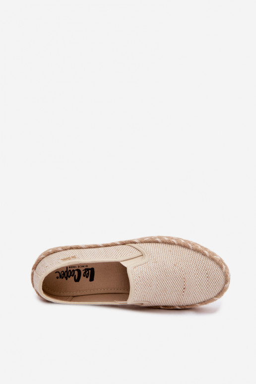 Espadryle Damskie Na PlatformiewithPlecionką Lee Cooper LCW-26-31-4332 Beżowe