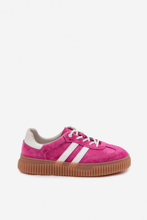 Women's Suede Sneakers on Platform Fuchsia Marisae