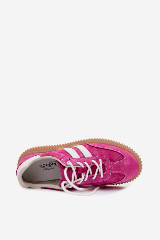 Women's Suede Sneakers on Platform Fuchsia Marisae