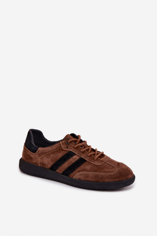 Leather Suede Women's Sneakers Brown Ismina