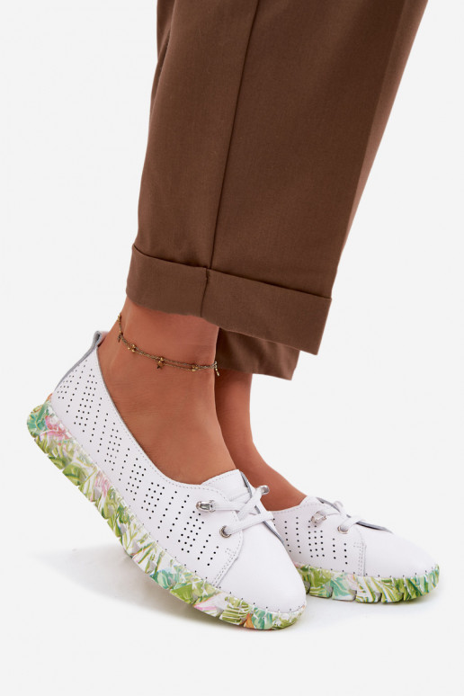 Leather Women's Loafers S.Barski GR61-5970 White