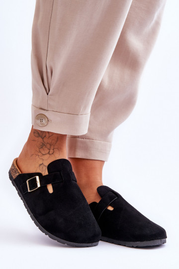 Suede Sandals On Cork Platform Black Vellma 2