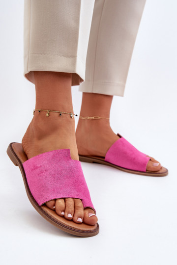 Women's Suede Flip-Flops Pink Amite 2